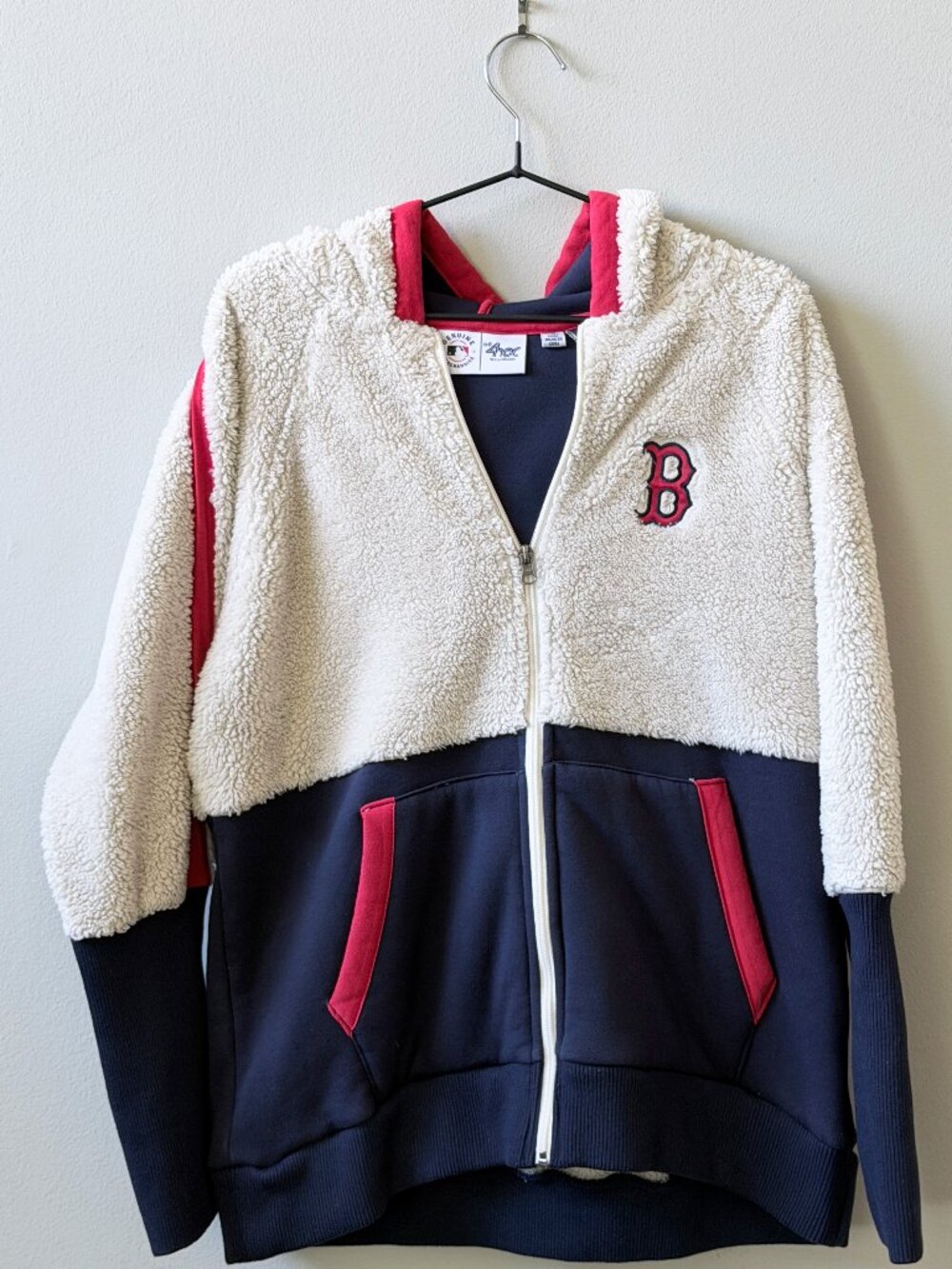 Women's G-III 4Her by Carl Banks Oatmeal/Navy Boston Red Sox Full Zip Hoodie